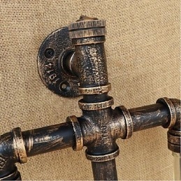 Applique da parete in ferro ambra stile americano con interruttore