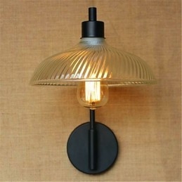 Applique da parete rustica in ossido nero con braccio oscillante, lampadina inclusa
