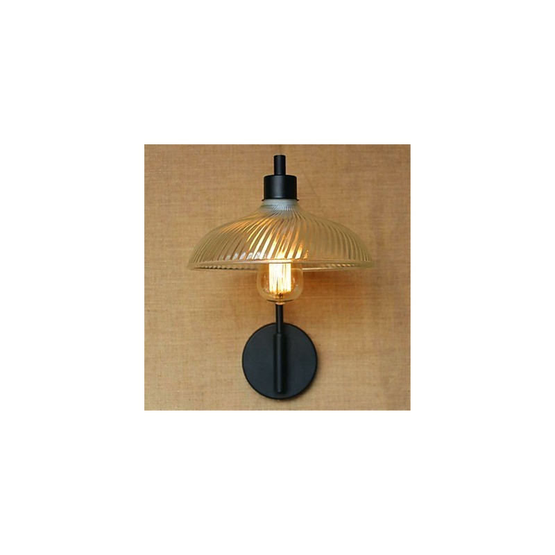 Applique da parete rustica in ossido nero con braccio oscillante, lampadina inclusa