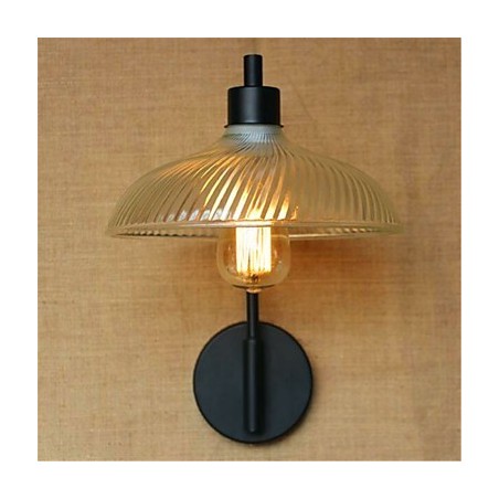 Applique da parete rustica in ossido nero con braccio oscillante, lampadina inclusa