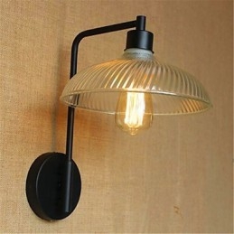 Applique da parete rustica in ossido nero con braccio oscillante, lampadina inclusa