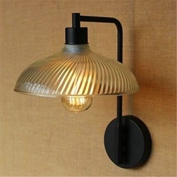 Applique da parete rustica in ossido nero con braccio oscillante, lampadina inclusa