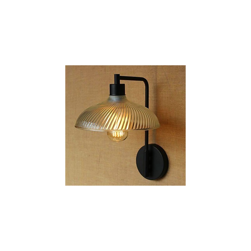 Applique da parete rustica in ossido nero con braccio oscillante, lampadina inclusa