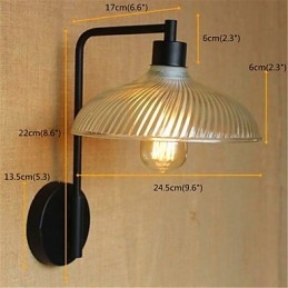Applique da parete rustica in ossido nero con braccio oscillante, lampadina inclusa