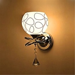 Applique da parete moderna minimalista in vetro e cristallo per camera da letto hotel