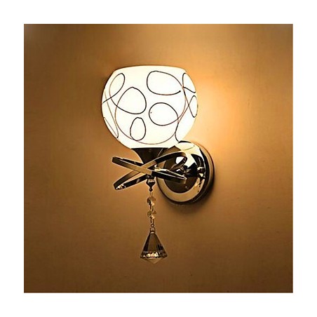 Applique da parete moderna minimalista in vetro e cristallo per camera da letto hotel