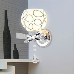 Applique da parete moderna minimalista in vetro e cristallo per camera da letto hotel