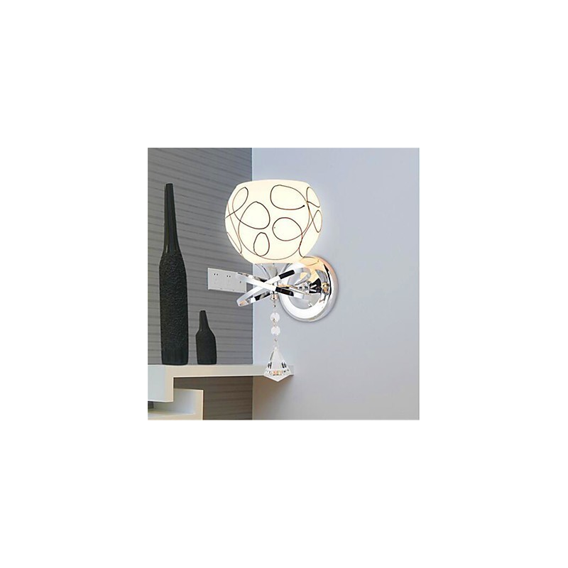 Applique da parete moderna minimalista in vetro e cristallo per camera da letto hotel