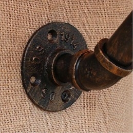 Applique da parete rustica in ottone con paralume in tessuto