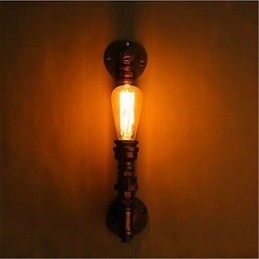 Applique da parete in ferro stile retrò americano, loft industriale, 1 luce