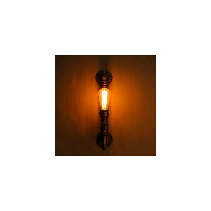 Applique da parete in ferro stile retrò americano, loft industriale, 1 luce