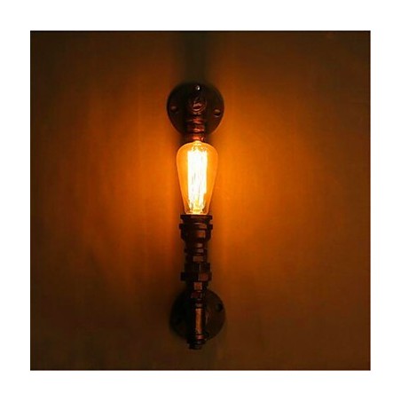 Applique da parete in ferro stile retrò americano, loft industriale, 1 luce
