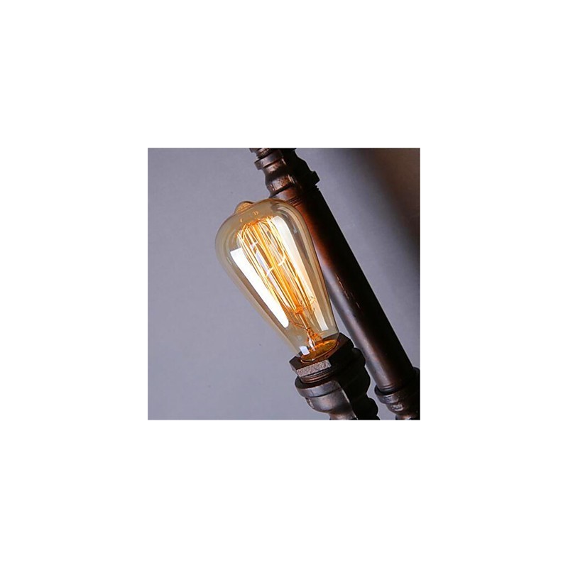 Applique da parete in ferro stile retrò americano, loft industriale, 1 luce