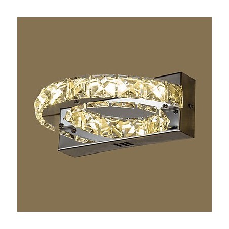 Applique da parete moderna contemporanea in cristallo con luce ambientale e finitura pittura integrata