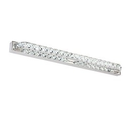Lampada da specchio lunga da bagno in metallo e cristallo LED integrato 18 W 68 cm