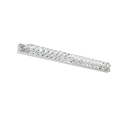 Lampada da specchio lunga da bagno in metallo e cristallo LED integrato 18 W 68 cm