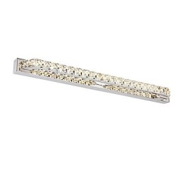Lampada da specchio lunga da bagno in metallo e cristallo LED integrato 18 W 68 cm
