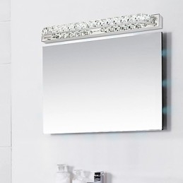 Lampada da specchio lunga da bagno in metallo e cristallo LED integrato 18 W 68 cm