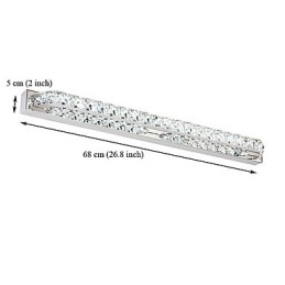 Lampada da specchio lunga da bagno in metallo e cristallo LED integrato 18 W 68 cm