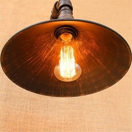 Applique da parete rustica in metallo con finitura in ossido nero, lampadina E26/E27 inclusa