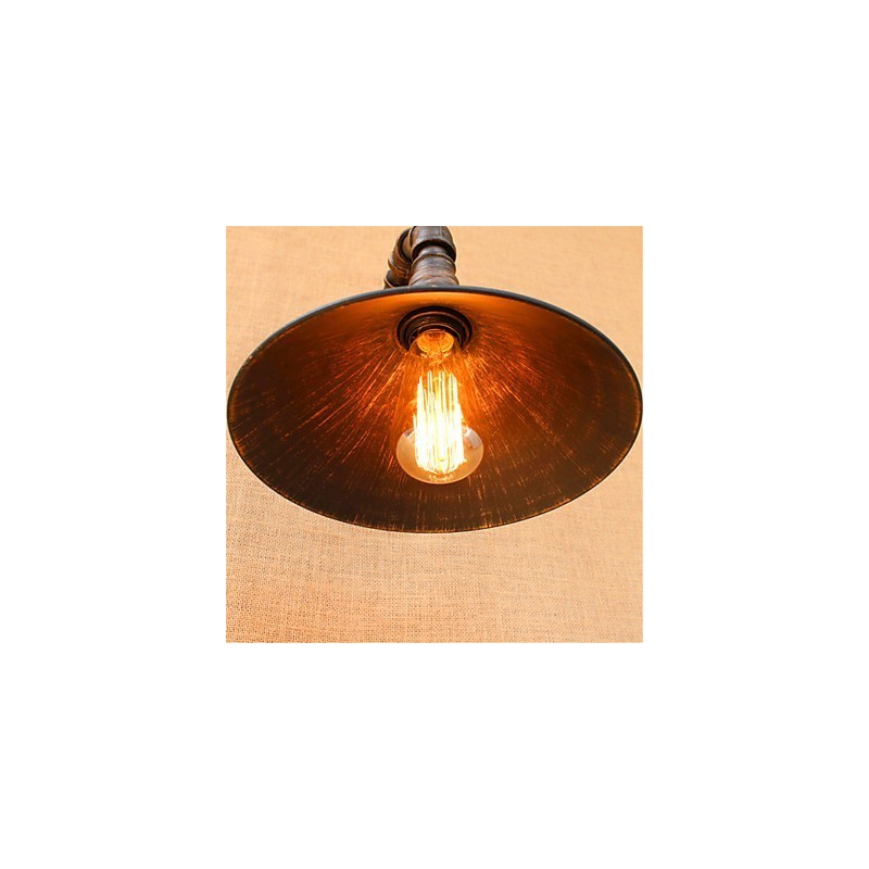 Applique da parete rustica in metallo con finitura in ossido nero, lampadina E26/E27 inclusa
