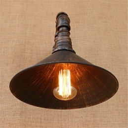 Applique da parete rustica in metallo con finitura in ossido nero, lampadina E26/E27 inclusa