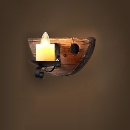 Applique da parete rustica Lodge mini con luce ambientale, finitura pittura