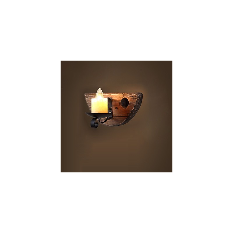 Applique da parete rustica Lodge mini con luce ambientale, finitura pittura