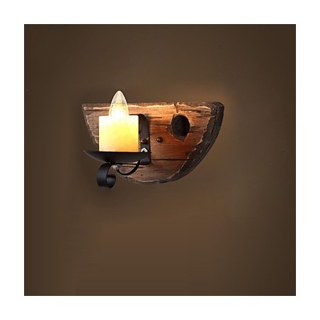 Applique da parete rustica Lodge mini con luce ambientale, finitura pittura
