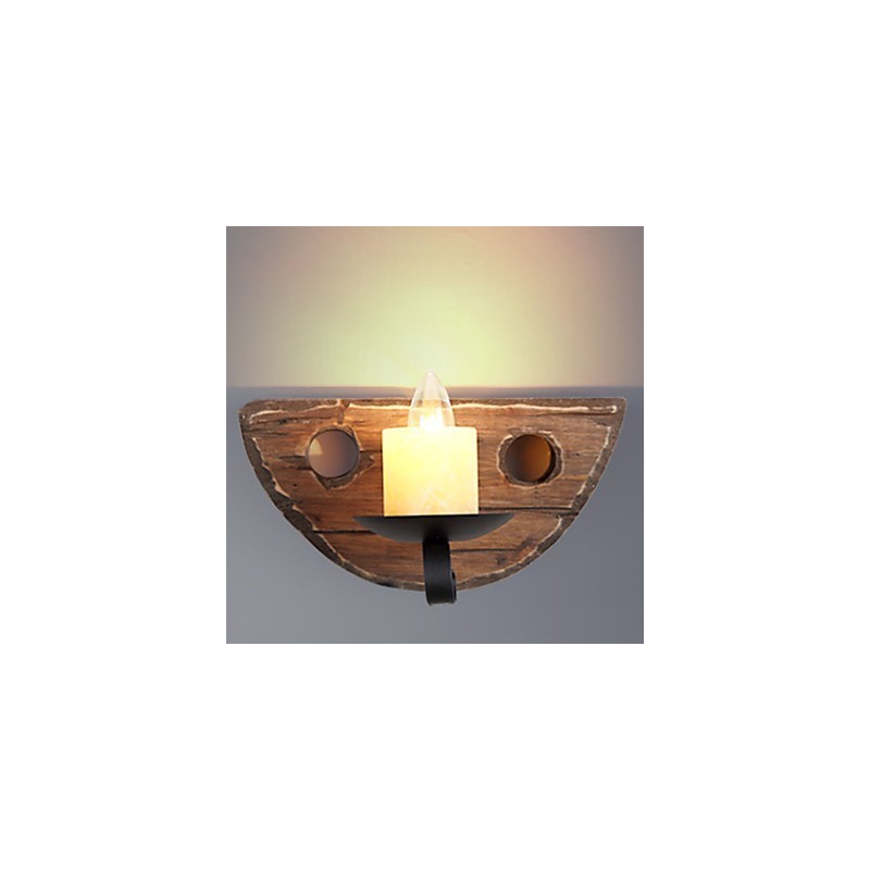Applique da parete rustica Lodge mini con luce ambientale, finitura pittura