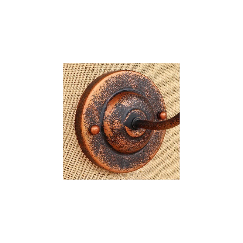 Applique da parete retrò rustica in ottone antico, metallo, E27, 1 lampadina inclusa