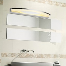 Applique da bagno moderna in metallo cromato con LED integrato