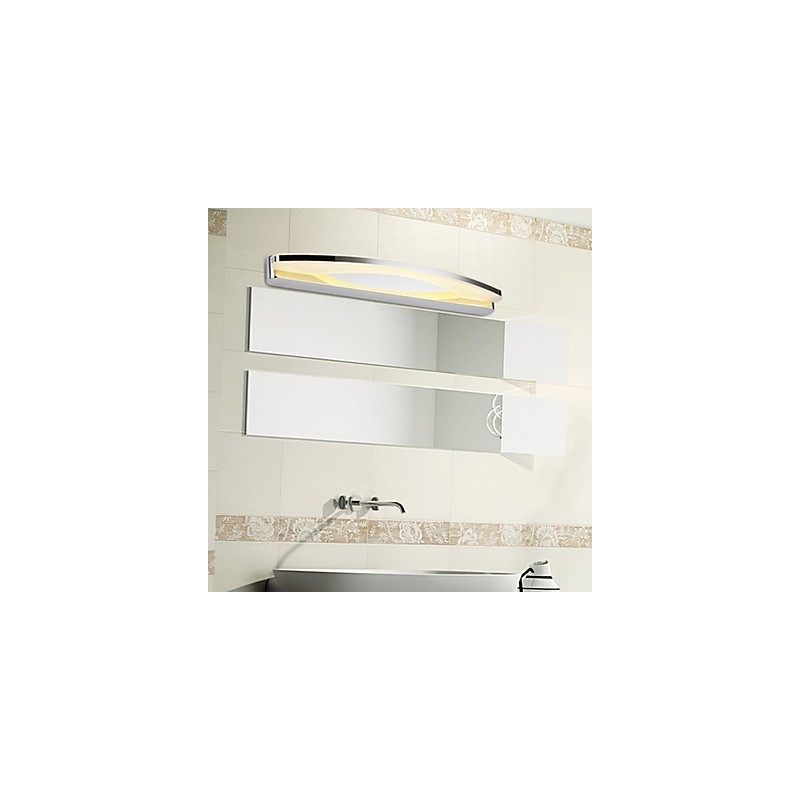 Applique da bagno moderna in metallo cromato con LED integrato
