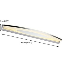 Applique da bagno moderna in metallo cromato con LED integrato