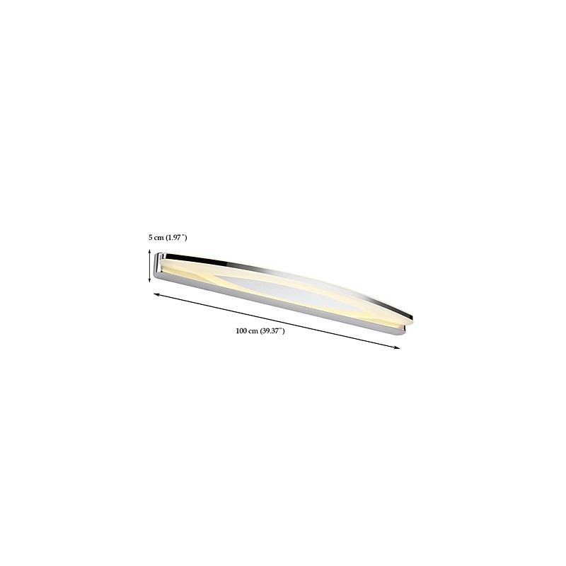 Applique da bagno moderna in metallo cromato con LED integrato