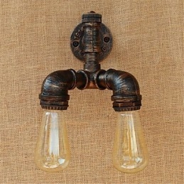 Applique da parete rustica Lodge con luce ambientale, finitura pittura, 2 lampadine E27 incluse