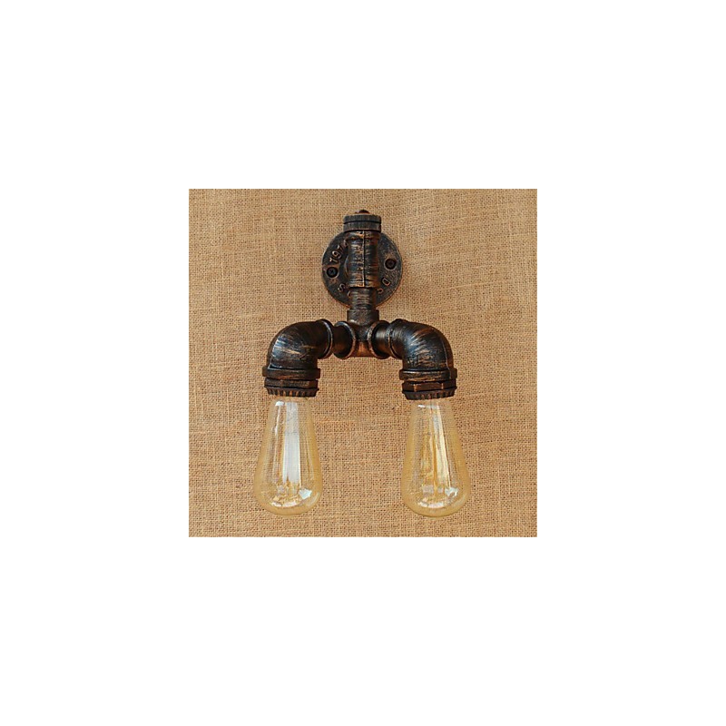 Applique da parete rustica Lodge con luce ambientale, finitura pittura, 2 lampadine E27 incluse