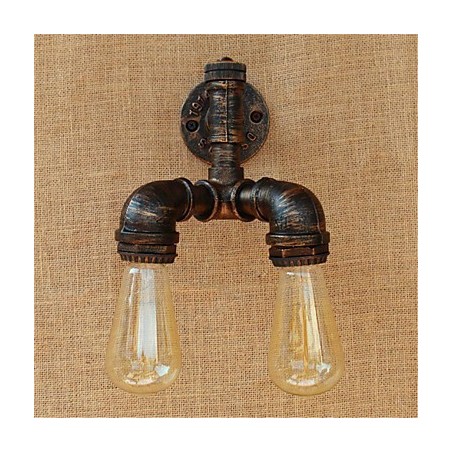 Applique da parete rustica Lodge con luce ambientale, finitura pittura, 2 lampadine E27 incluse