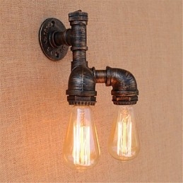 Applique da parete rustica Lodge con luce ambientale, finitura pittura, 2 lampadine E27 incluse
