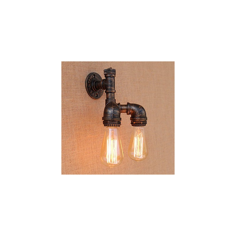 Applique da parete rustica Lodge con luce ambientale, finitura pittura, 2 lampadine E27 incluse