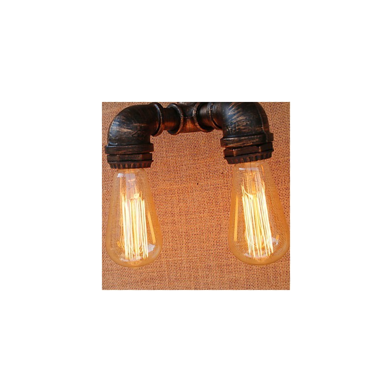 Applique da parete rustica Lodge con luce ambientale, finitura pittura, 2 lampadine E27 incluse