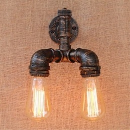 Applique da parete rustica Lodge con luce ambientale, finitura pittura, 2 lampadine E27 incluse