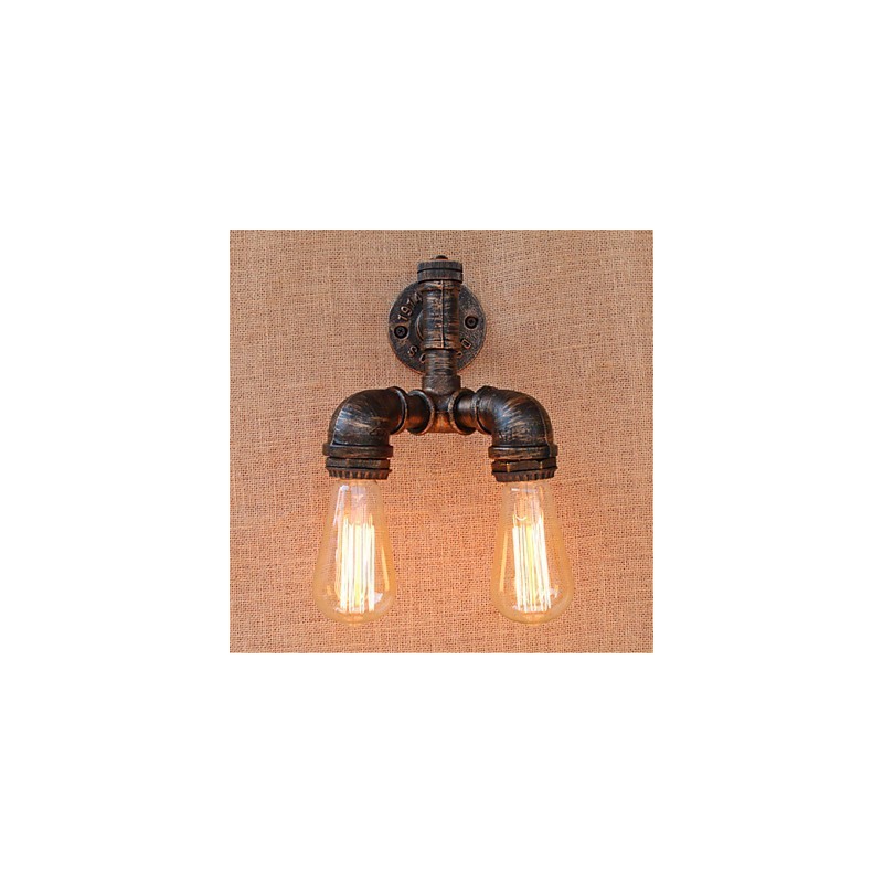 Applique da parete rustica Lodge con luce ambientale, finitura pittura, 2 lampadine E27 incluse