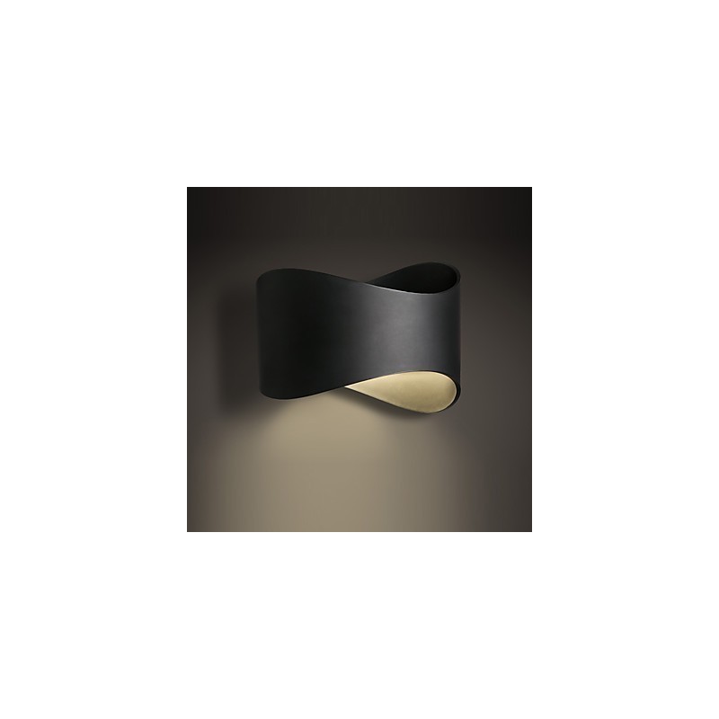 Applique da parete mini moderna e contemporanea in ossido nero con LED integrato 9 W