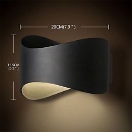 Applique da parete mini moderna e contemporanea in ossido nero con LED integrato 9 W