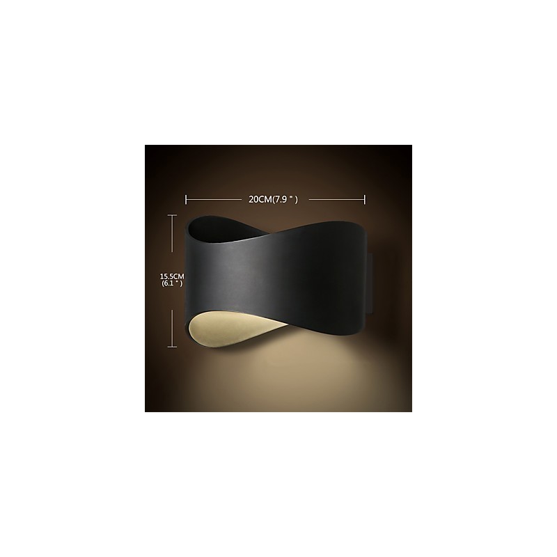 Applique da parete mini moderna e contemporanea in ossido nero con LED integrato 9 W