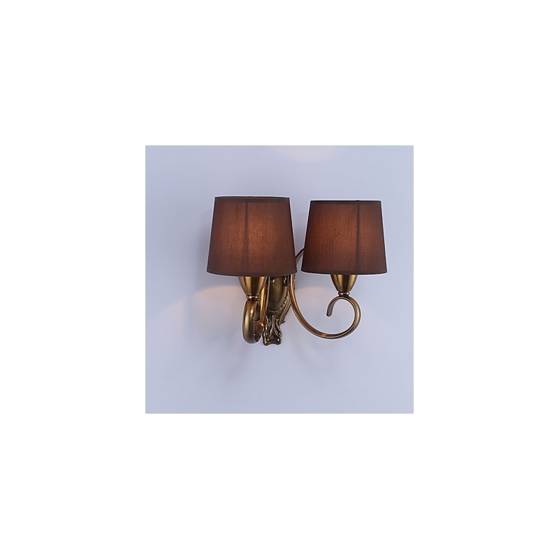 Applique da parete classica elettroplaccata con protezione occhi, E14, 2 lampadine
