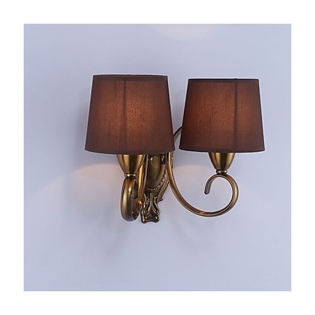 Applique da parete classica elettroplaccata con protezione occhi, E14, 2 lampadine