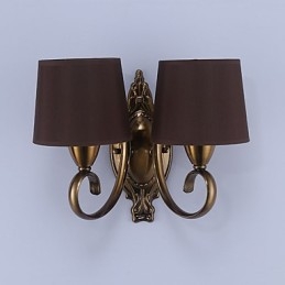Applique da parete classica elettroplaccata con protezione occhi, E14, 2 lampadine