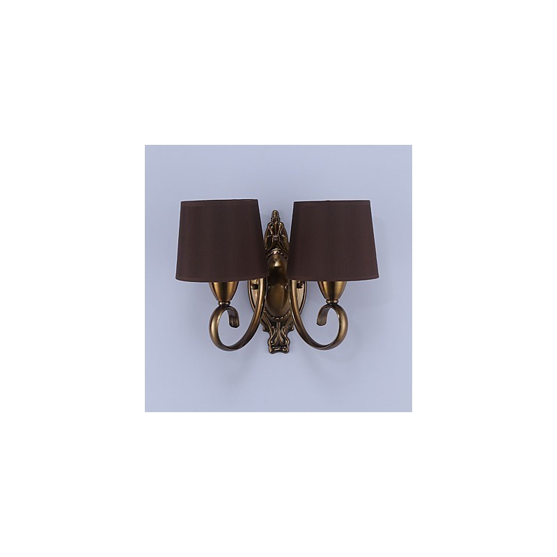 Applique da parete classica elettroplaccata con protezione occhi, E14, 2 lampadine